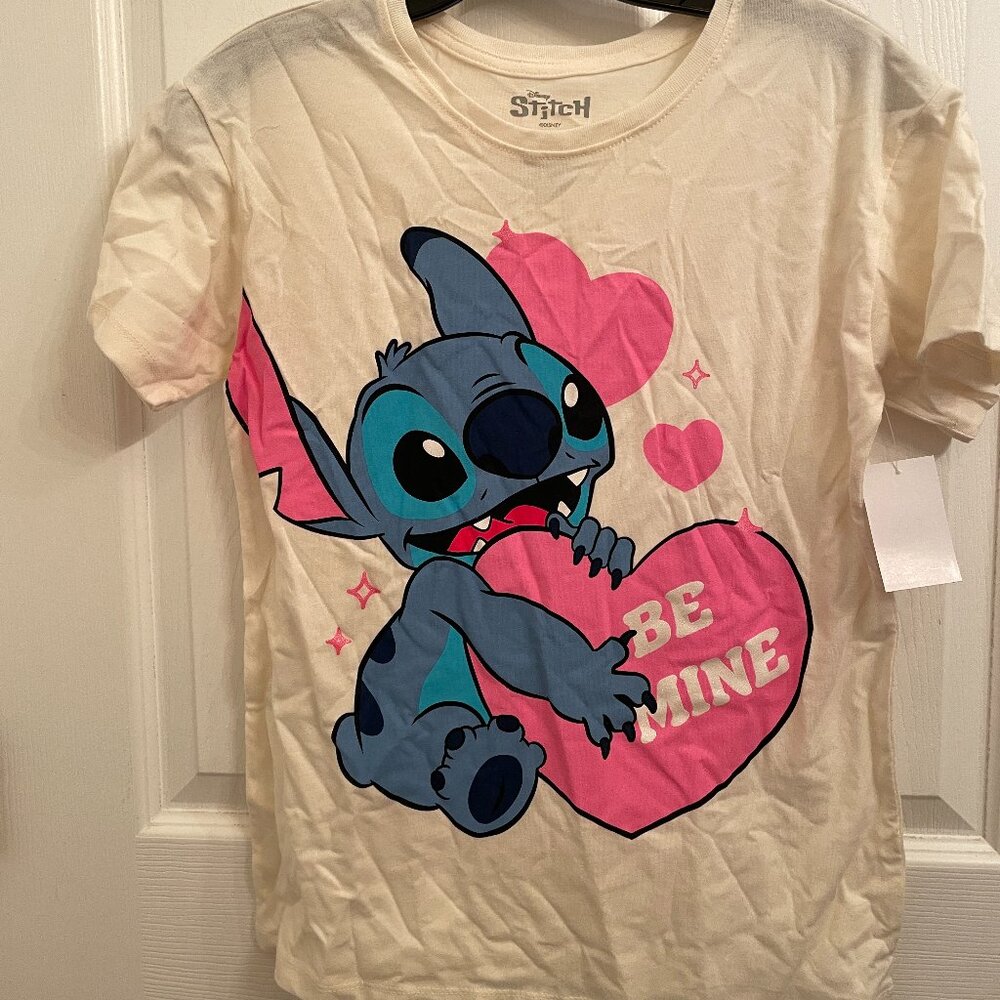 Disney Stitch Be Mine Valentine's Shirt New with Tags size L 10 / 12